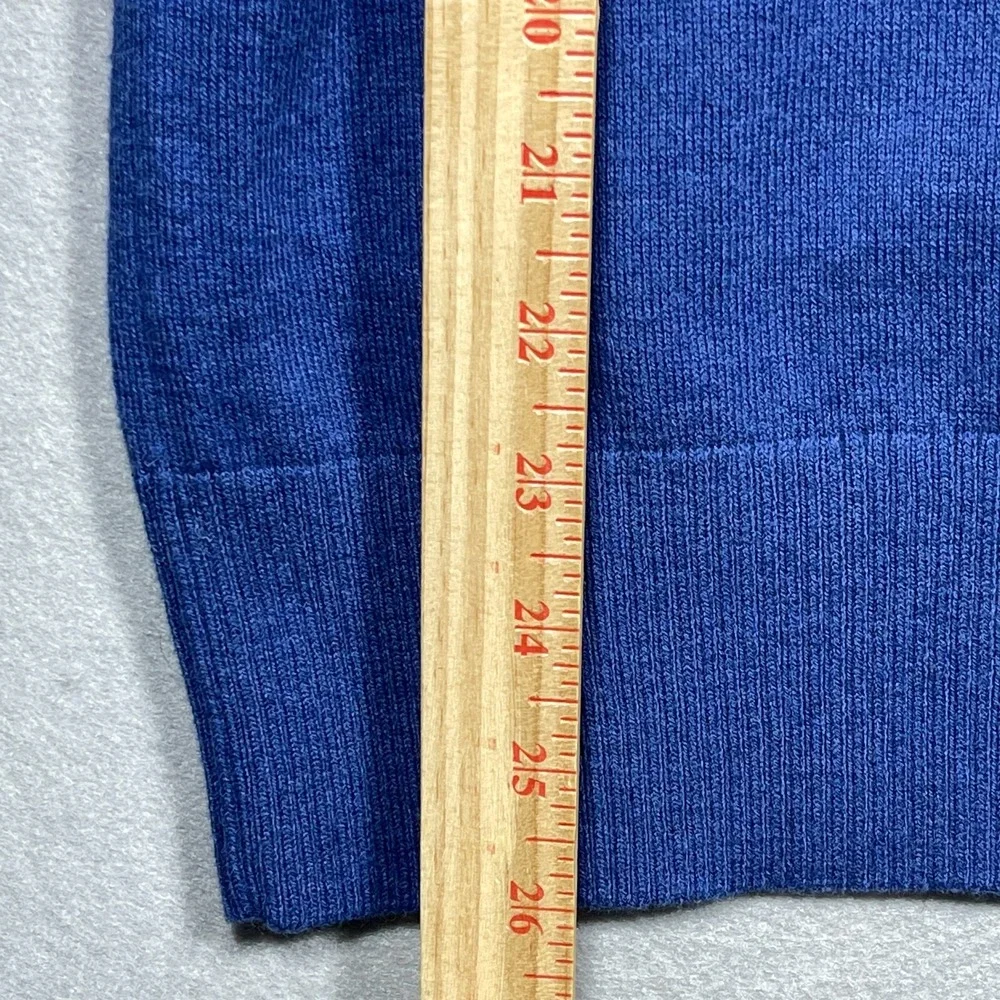 Banana‎ Republic Sweater Men Medium Quarter Zip Blue Cotton Cashmere Blend